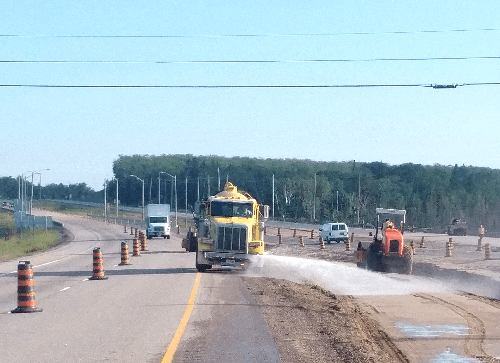 Dust control on the highway