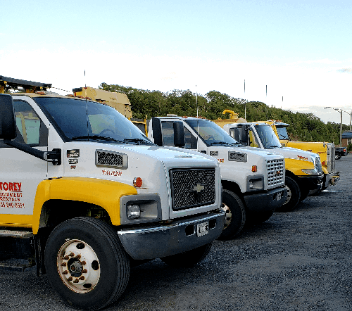 Storey Equipment Truck Rentals Lined Up